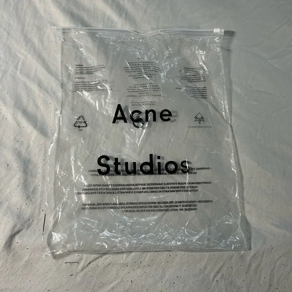 Acne Studios Blue and Gray Fringed Scarf - Picture 5 of 5